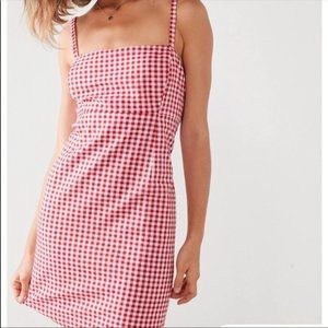 Cooperative Straight Neck Red Gingham dress